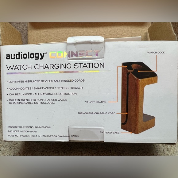 Audiology CONNECT watch charging station anti-skid base Wood watch dock - Picture 4 of 5